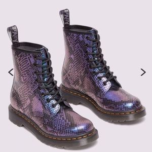 Purple snakeskin boots -Dr Martens